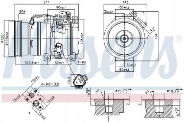 AIR CONDITIONING COMPRESSOR NISSENS 890066 Product weight with unit packaging 11 kg