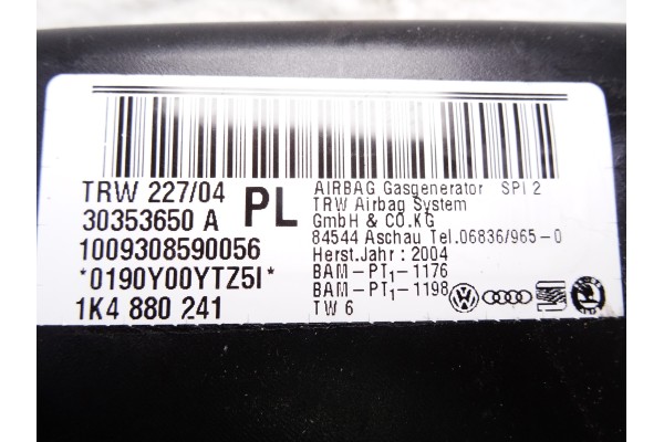 Airbag lateral izquierdo, Audi A3 Sportback (8PA) 2.0 TDI Ambiente 2004, 1K4880241