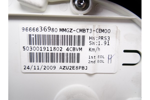 Cuadro instrumentos, Peugeot 206 + Básico 2010, 9666636980