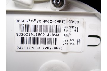 Cuadro instrumentos, Peugeot 206 + Básico 2010, 9666636980