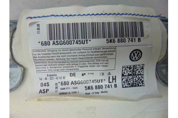 Airbag cortina delantero izquierdo, Volkswagen Golf Vi (5K1)(10.2008) Advance, 5K6880741B