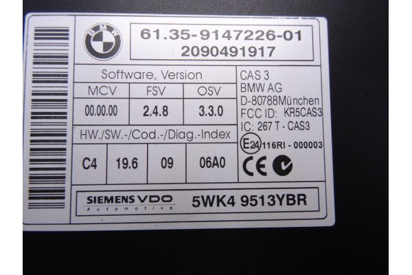 Módulo electrónico, Bmw Serie 5 Berlina (E60) 530d 2009, 9147226