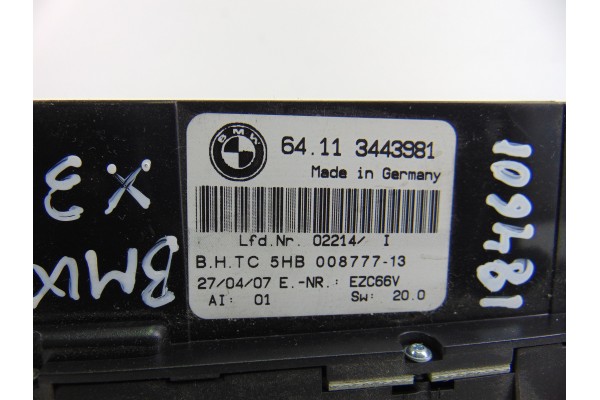Mando climatizador, Bmw Serie X3 (E83) 2.0d 2007, 3443981
