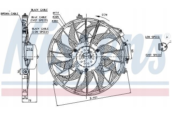 NISSENS RADIATOR FAN FOR BMW E34 5 SERIES 1988 Part manufacturer Nissens