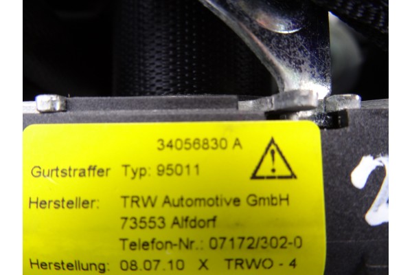 Cinturon seguridad trasero derecho, Mercedes-benz Clase e (Bm 212) Lim. 220 CDI BlueEfficiency (212.002) 2011, 34056830A