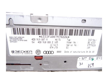 Sistema navegacion gps, Audi A5 Coupe (8T) 2.7 Tdi 2008, 4E0919887M