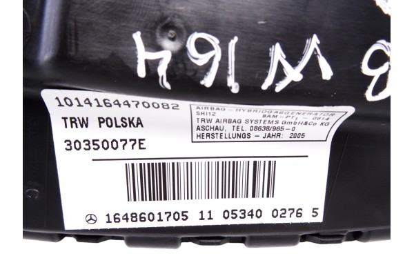 Airbag lateral izquierdo, Mercedes-benz Clase Ml (Bm 164) Ml 350 Cdi (164.122) 2009, 1648601705