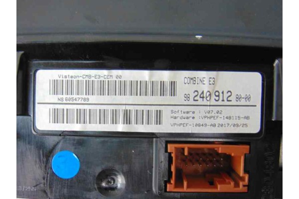Cuadro instrumentos, Citroen C4 Cactus Feel 2018, 9824091280