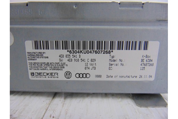 Módulo electrónico, Audi A8 (4E) 3.0 TDI Quattro 2005, 4E0035541B
