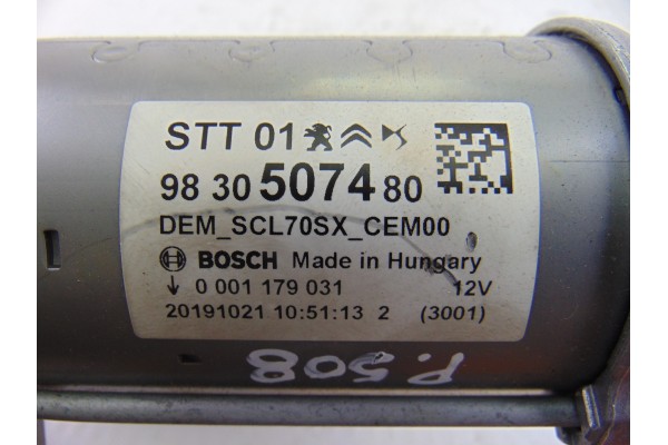 Motor arranque, Peugeot 508 GT Line 2018, 9830507480