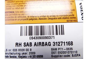 Airbag lateral derecho, Volvo XC60 Kinetic AWD 2009, 31271168