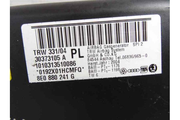 8E0880241G AIRBAG LATERAL IZQUIERDO AUDI A4 AVANT (8E) 2.0 TDI 2005 8E0880241G 167178 AUDI - 1