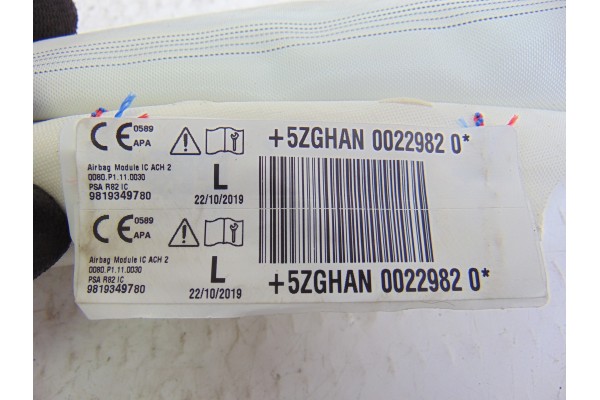 Airbag cortina delantero izquierdo, Peugeot 508 GT Line 2018, 9819349780