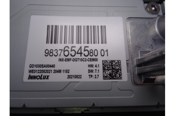 Pantalla multifuncion, Peugeot 308 (P5) Active Pack 2022, 9837654580
