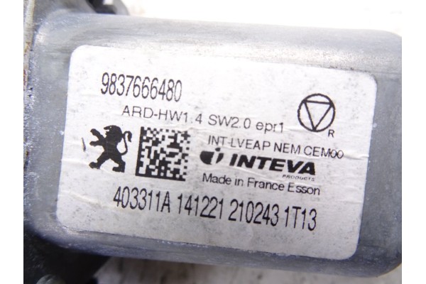 Elevalunas trasero derecho, Peugeot 508 Allure Pack 2022, 9837666480