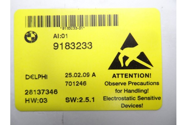 Módulo electrónico, Bmw Serie 5 Berlina (E60) 530d 2009, 9183233