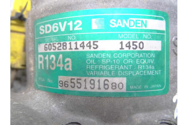 9655191680  COMPRESOR AIRE ACONDICIONADO CITROEN C3 1.1 SX Plus 2005 9655191680 211064 CITROEN - 1