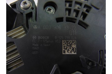 Alternador, Mercedes-benz Clase Cla (Bm 117) CLA 220 CDI 4Matic (117.305) 2015, A0009063322