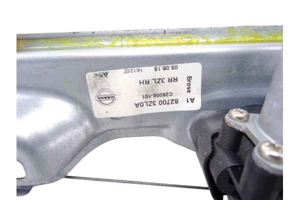 Elevalunas trasero derecho, Nissan Pulsar (C13M) Acenta 2015, 827003ZL0A