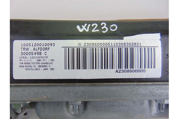 Airbag delantero derecho, Mercedes-benz Sl (Bm 230) Roadster 500 (230.475) 2003, A2308600005