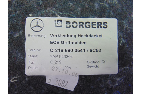 Guarnecido porton trasero, Mercedes-benz Cls (Bm 219) 350 Cgi (219.357) 2006, 2196900541