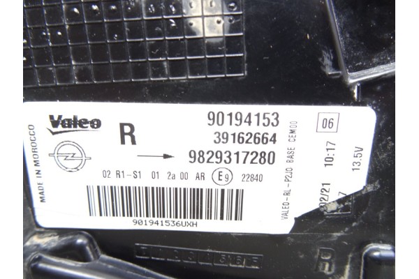 Piloto trasero derecho, Opel Corsa F Elegance 2021, 90194153