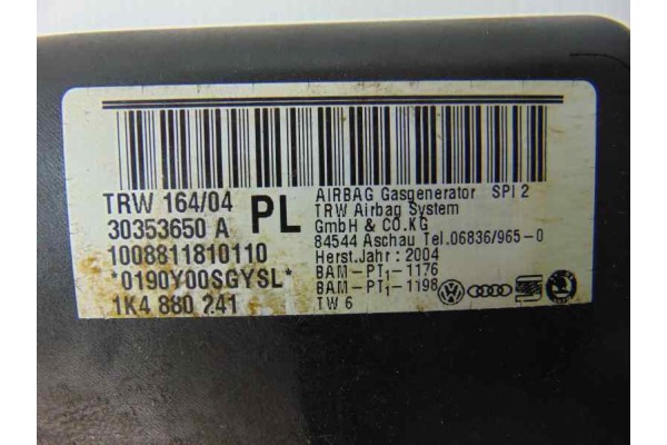 1K4880241 AIRBAG LATERAL IZQUIERDO VOLKSWAGEN GOLF V (1K1)(10.2003)