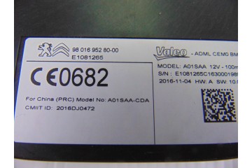 Módulo electrónico, Peugeot 508 Sw Active 2017, 9801695280