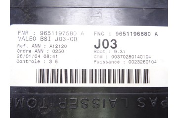 Caja reles / fusibles, Peugeot 307 (S1)(04.2001) Xr 2004, 9651196880