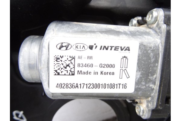 Elevalunas trasero derecho, Hyundai Ioniq Hybrid 2018, 83460G2000