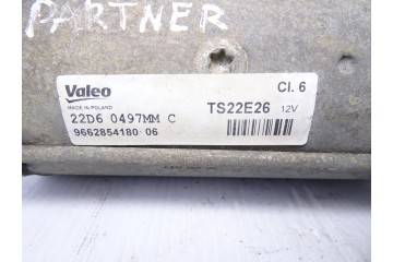 Motor arranque, Peugeot Partner Furgón Confort L1 2016, 9662854180