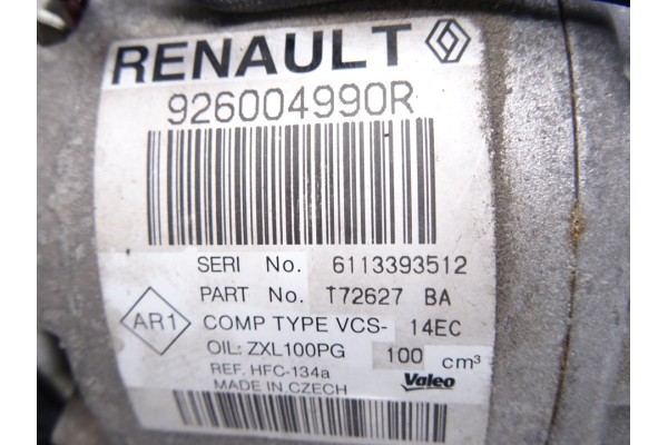 Compresor aire acondicionado, Renault Captur I Adventure 2016, 926004990R