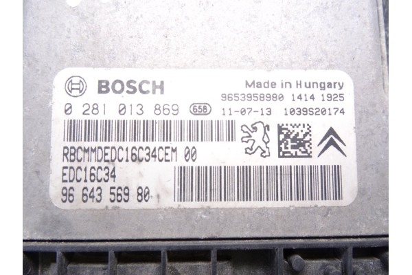 Centralita motor uce, Citroen Jumpy HDi 90 27 L1H1 Furg. acristaldo 2011, 9664356980