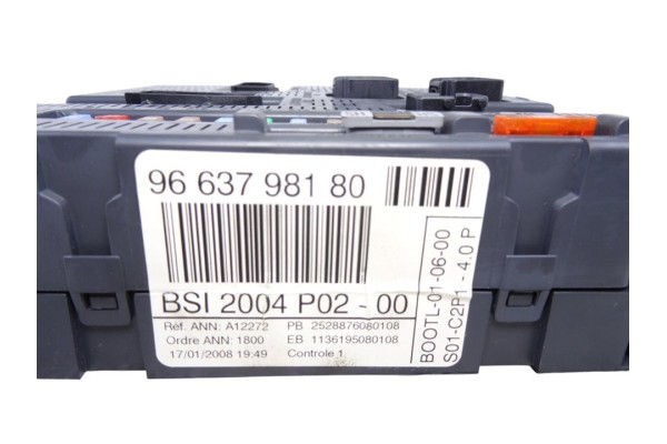 Caja reles / fusibles, Peugeot 308 Confort 2008, 9663798180