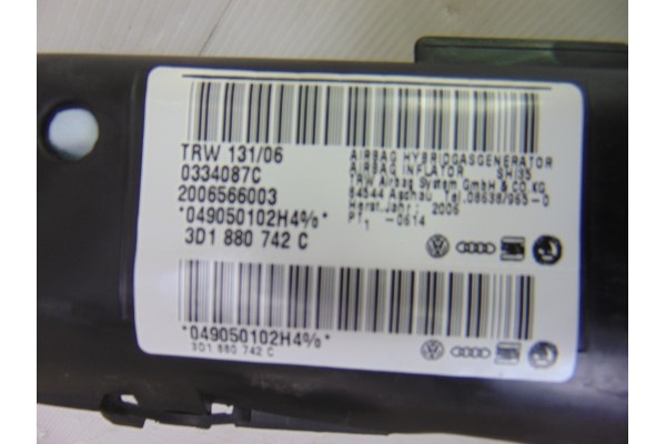 3D1880742C  AIRBAG CORTINA DELANTERO DERECHO VOLKSWAGEN PHAETON (3D3/3D7) TDI V6 4Motion (5 asientos) 2007 3D1880742C 198964 VOL