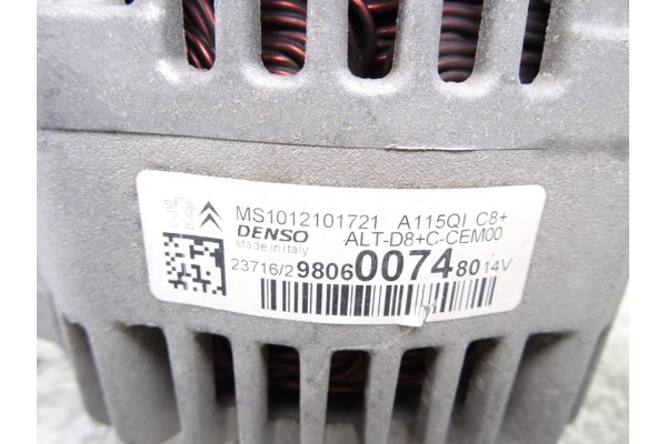 Alternador, Peugeot 208 Style 2016, 9806007480