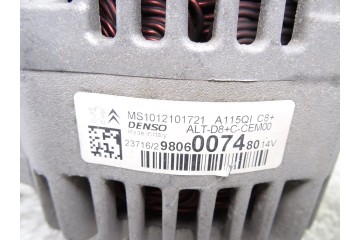 Alternador, Peugeot 208 Style 2016, 9806007480