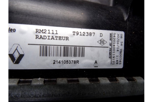 Radiador agua, Renault Megane Iii Berlina 5P Business 2014, 214105378R