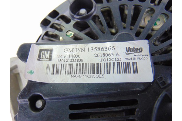 13586366  ALTERNADOR OPEL ASTRA J SPORTS TOURER Excellence 2015 13586366 193990 OPEL - 2