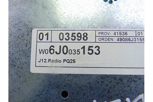 6J0035153 SISTEMA AUDIO / RADIO CD SEAT IBIZA BERLINA (6J5) Ecomotive 2009 6J0035153 203263 SEAT - 5