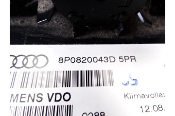 Mando climatizador, Audi A3 Sportback (8PA) 2.0 TDI Ambiente 2004, 8P0820043D