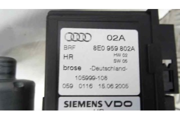 Elevalunas trasero derecho, Audi A4 Berlina (8E) 2.0 TDI 16V (103kW) 2005, 8E0839462B