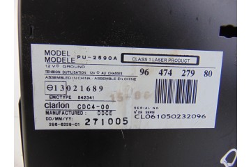 9647427980 SISTEMA AUDIO / RADIO CD PEUGEOT 407 COUPÉ Pack 2006 9647427980 199515 PEUGEOT - 2