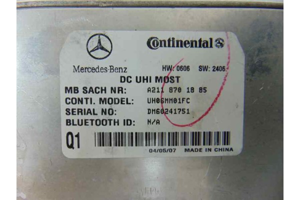 Módulo electrónico, Mercedes-benz Clase Ml (Bm 164) 320 CDI 4M Edition 10 2007, A2118701885