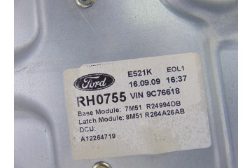 Elevalunas trasero derecho, Ford C-max (CB3)(2007) Ambiente 2009, 7M5T-14B534CD