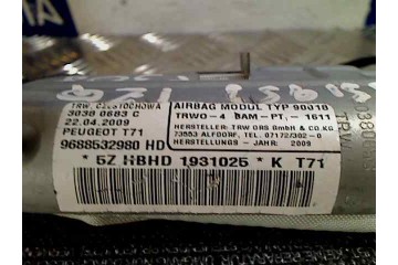 Airbag cortina delantero izquierdo, Peugeot 308 Sw Confort 2009