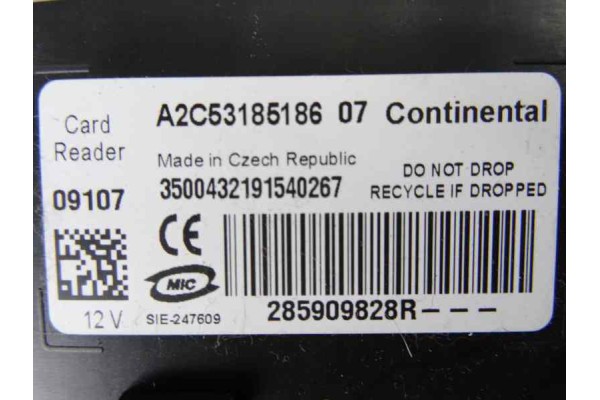 Conmutador de arranque, Renault Megane Iii Coupe Dynamique 2009, 285909828R