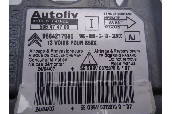 Centralita airbag, Citroen C4 Picasso Sx 2007, 9664217980