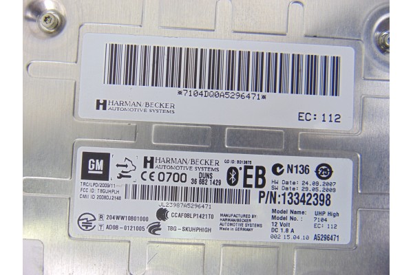 Módulo electrónico, Opel Insignia Berlina Cosmo 2010, 13342398