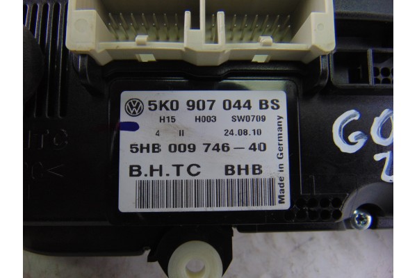Mando climatizador, Volkswagen Golf Vi (5K1)(10.2008) Rabbit BlueMotion 2010, 5K0907044BS